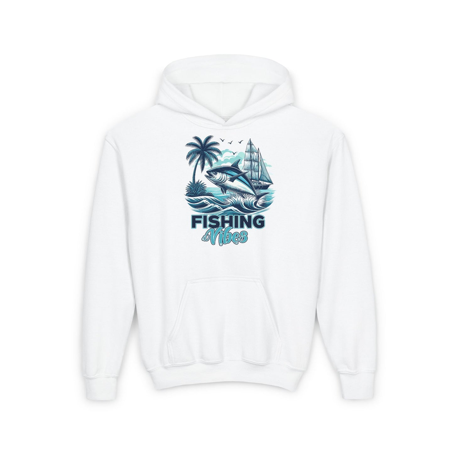 Youth - Fishing Vibes - Heavy Blend Hooded Sweatshirt