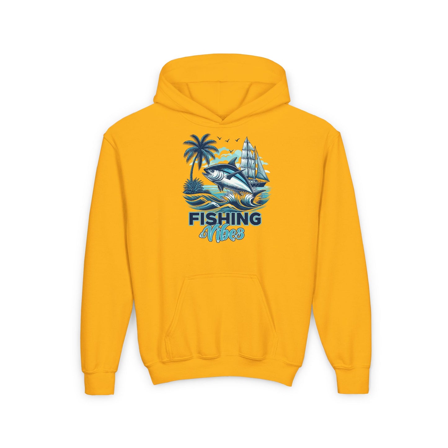 Youth - Fishing Vibes - Heavy Blend Hooded Sweatshirt