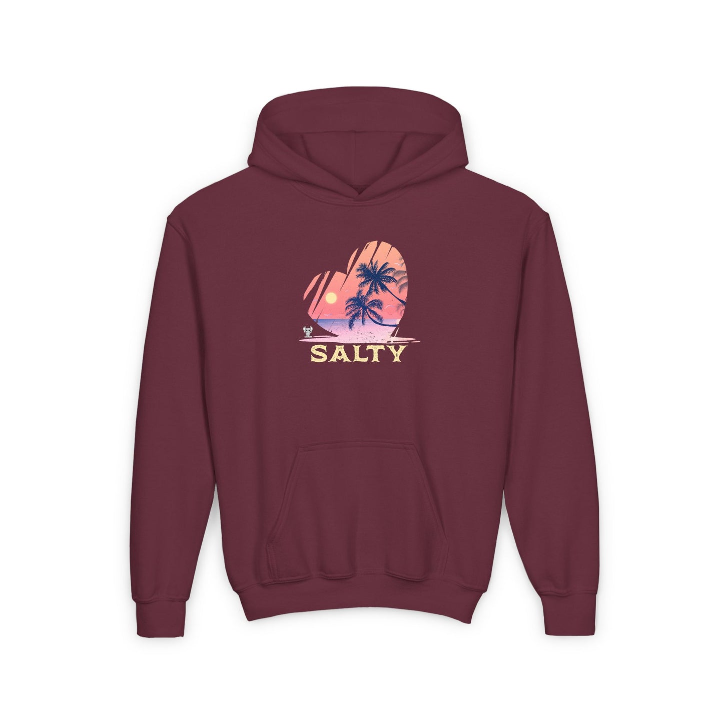 Youth - Salty Heart - Heavy Blend Hooded Sweatshirt