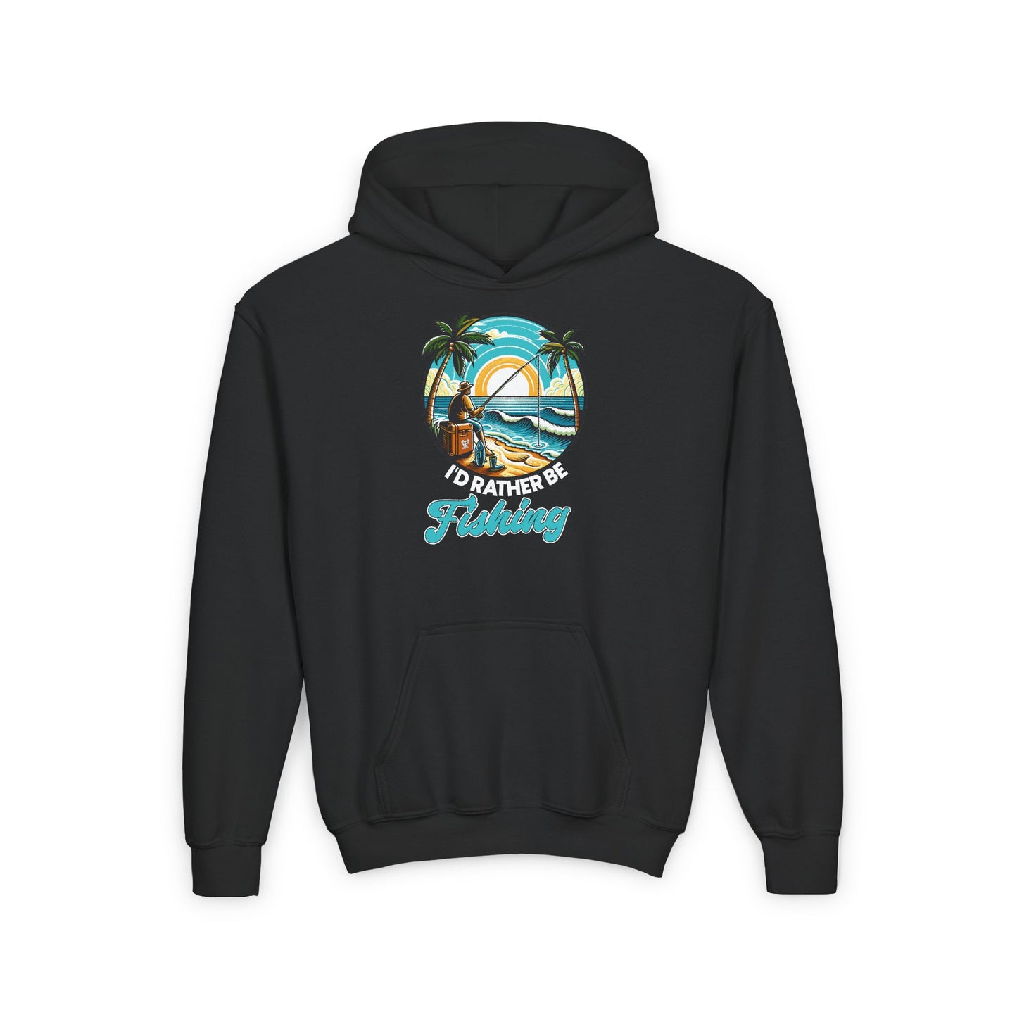 Youth - Rather be Fishing - Heavy Blend Hooded Sweatshirt