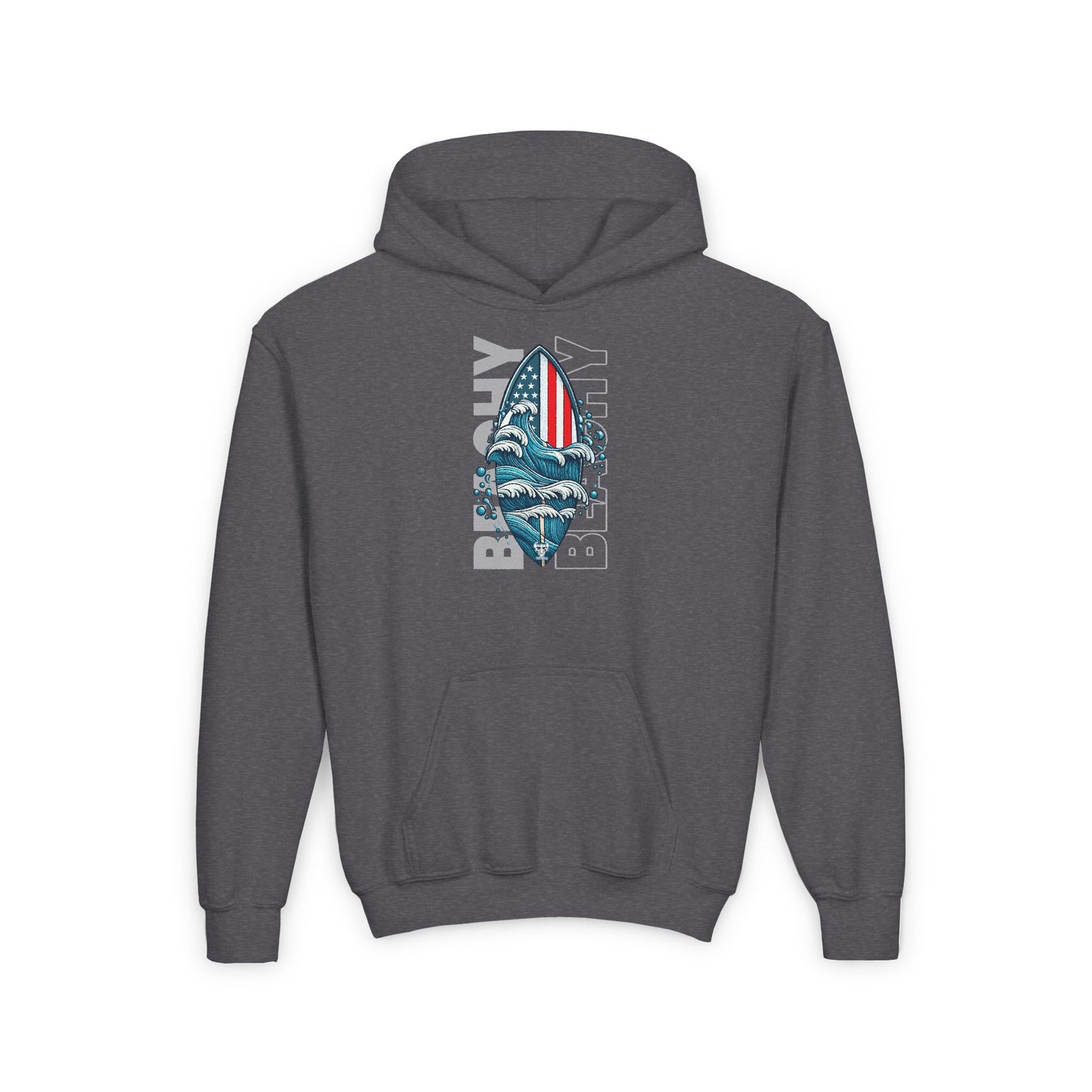 Youth - Beachy Surf - Heavy Blend Hooded Sweatshirt