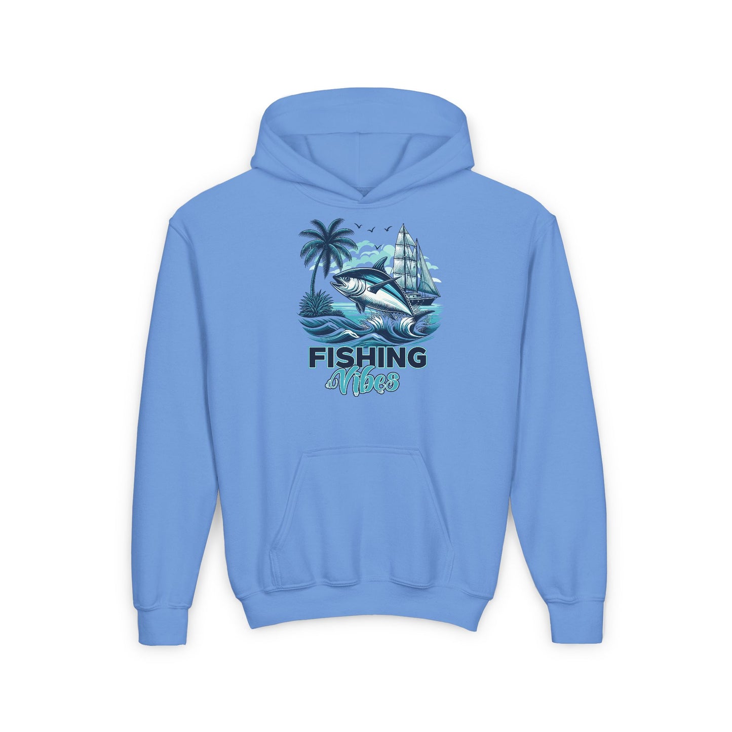 Youth - Fishing Vibes - Heavy Blend Hooded Sweatshirt