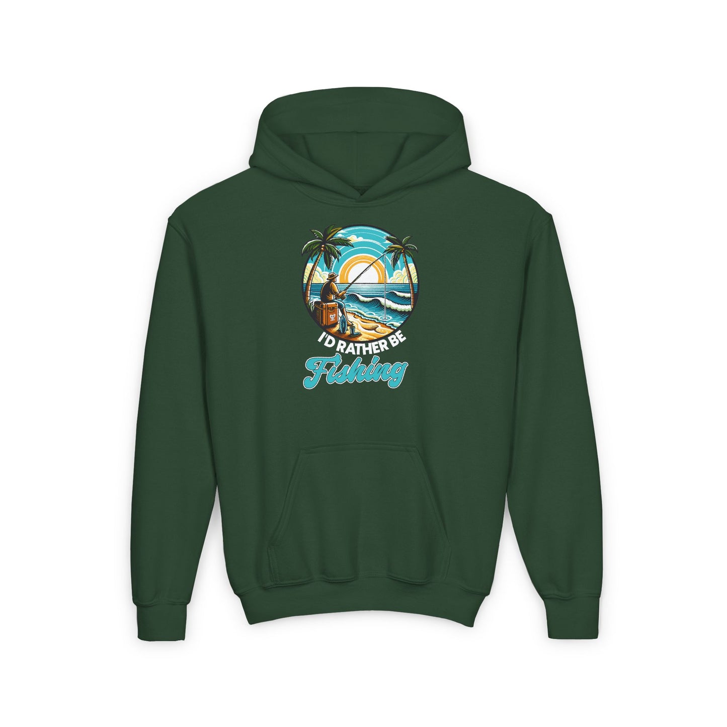 Youth - Rather be Fishing - Heavy Blend Hooded Sweatshirt